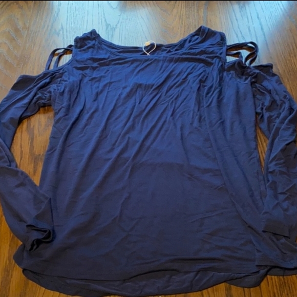 Scarmat cold shoulder long sleeve top blue XXL - Picture 2 of 7